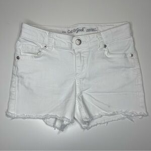 ❌SOLD❌Girls Cat & Jack White Denim Jean Shorts LARGE 10/12